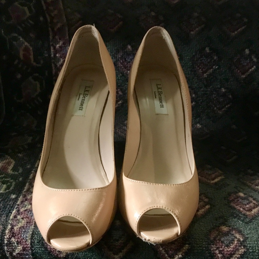L.K Bennett Peep Toe Wedges